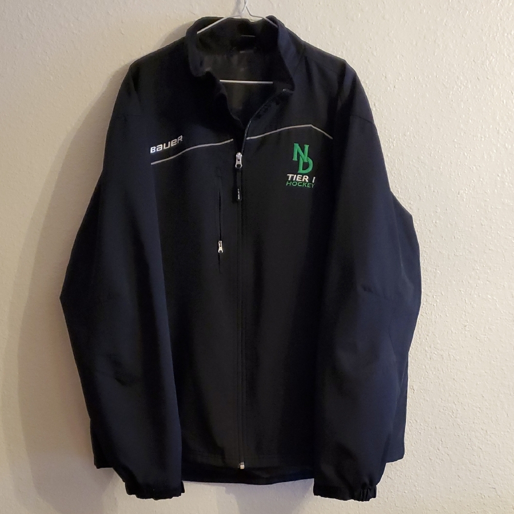 Bauer Men's UND University of North Dakota Fighting Hawks Sioux Black Jacket XXL